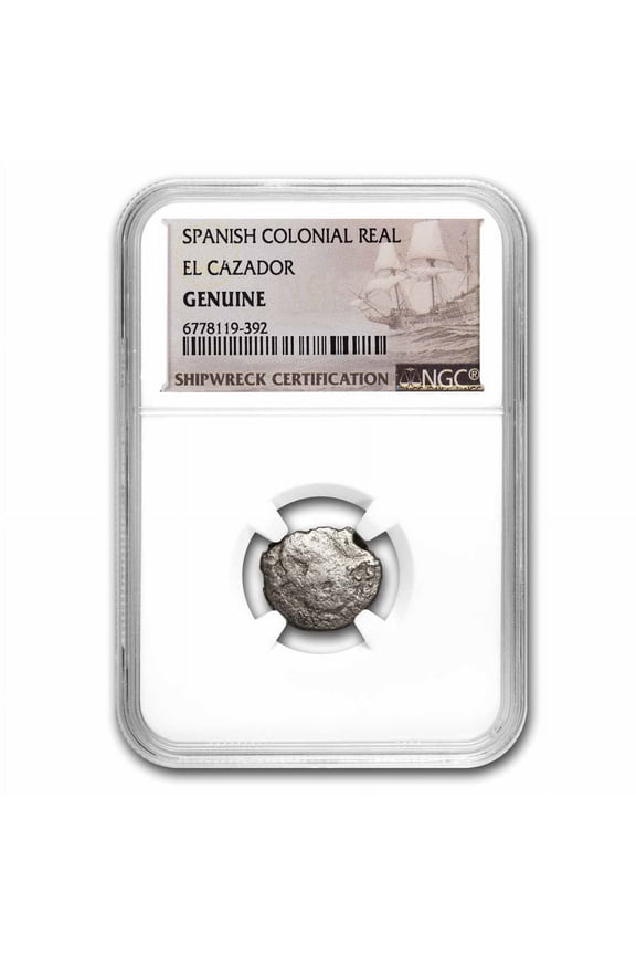 Mexico Silver 1 Real El Cazador Shipwreck Genuine NGC
