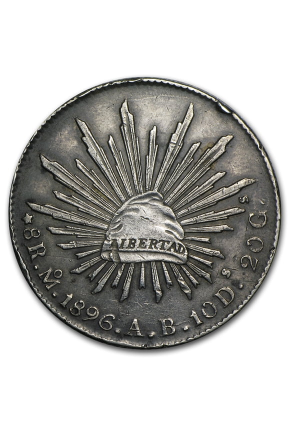 Mexico Silver 8 Reales Cap & Rays Avg Circ (ASW .7859 oz)
