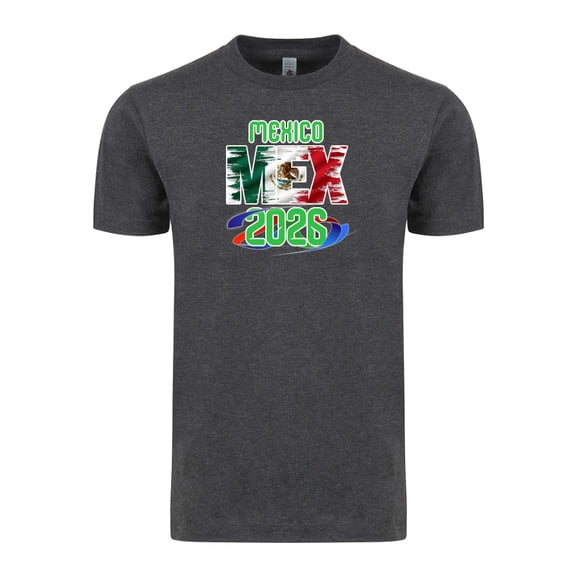 Mexico Soccer Country Flag T-Shirt 2026 – Unisex Adult Football Fan Tee, World Tournament Supporter Shirt - Charcoal - 2XL