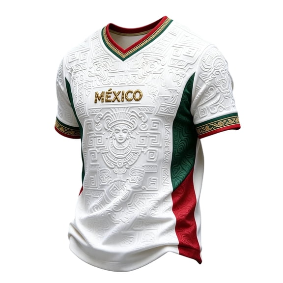 Mexico Soccer Jerseys Crew Neck Short Sleeve Men 2026 Mexico Soccer Tops Funny Soccer Graphic Athletic Tops For Stadium Game Night shirts,White M