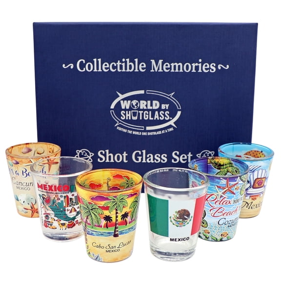 Mexico Souvenir Boxed Shot Glass Set (Set of 6)