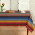 thumbnail image 1 of Mexico Tablecloth 60x120 Inch Square, Cinco De Mayo Fiesta Colorful Stripes Washable Table Cover for Party Picnic Dinner Decor, 1 of 6