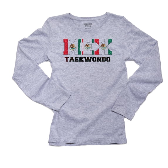 Mexico Taekwondo - Olympic Games - Rio - Flag Women's Long Sleeve Grey T-Shirt