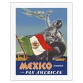 thumbnail image 1 of Mexico - Tomorrow - via Pan American Airways (PAA) - Flag of Mexico - Vintage Airline Travel Poster by Paul George Lawler c.1940 - Fine Art Rolled Canvas Print 20in x 26in, 1 of 4