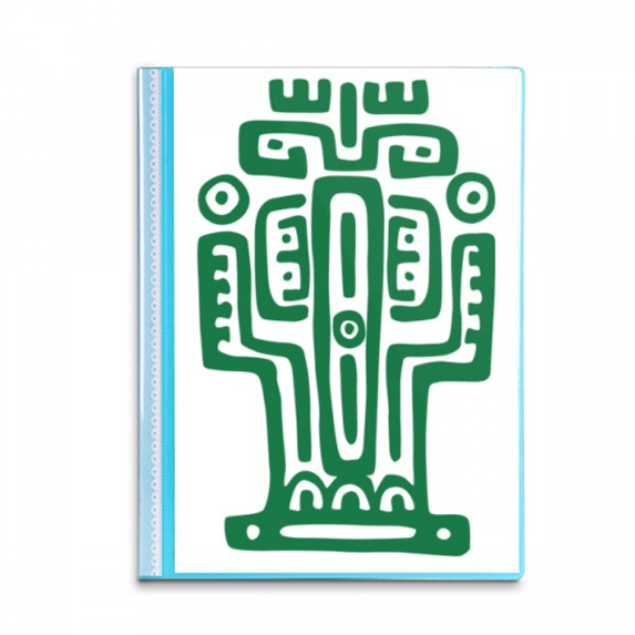 Mexico Totems Ancient Civilization Cactus Book Sheet Protectors Portfolio Binder Folder