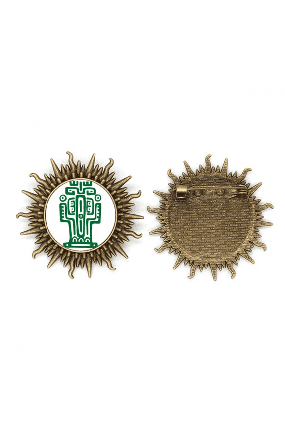 Mexico Totems Ancient Civilization Cactus Metall Sonne Brosche Haken Pin