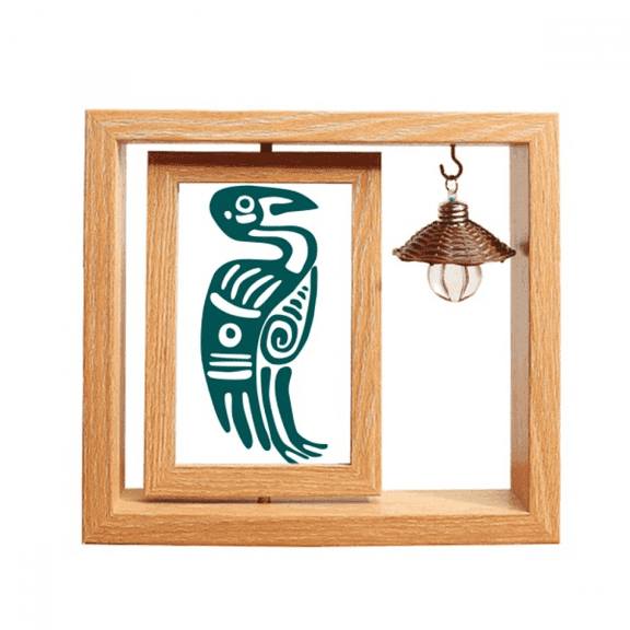 Mexico Totems Eagle Ancient Civilization Bird Wooden Rotating Picture Photo Frame 4x6
