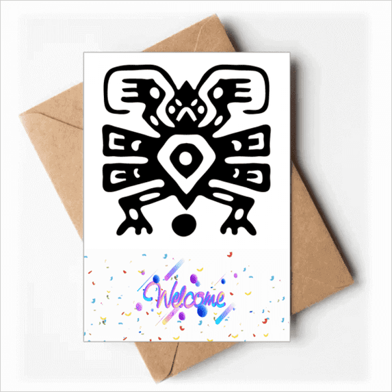 Mexico Totems Mexican Ancient Civilization Welcome Back Greeting Cards Envelopes Blank