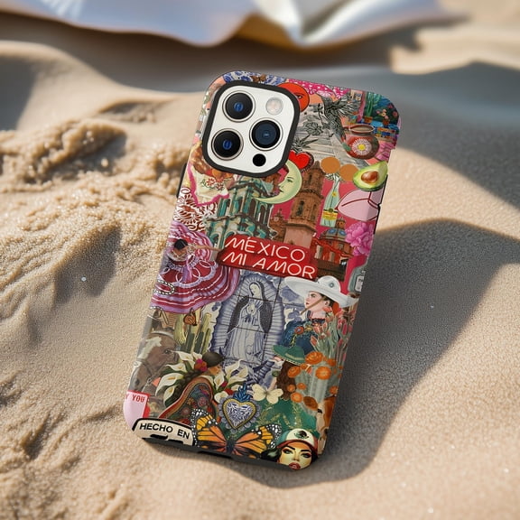 Mexico Travel Collage Tough Case for iPhone, Dual Layer Protective Cover