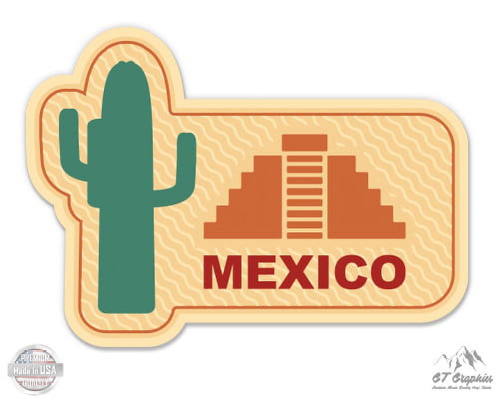 Mexico Travel Stamp - 8 Vinyl Sticker - For Car Laptop I-Pad - Waterproof  Decal
