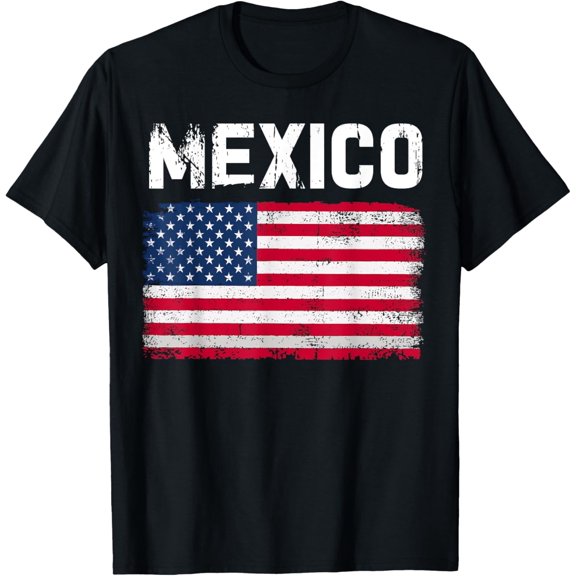 Mexico Tshirt US Flag Patriot Mexican Flag American Flag T-Shirt