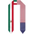 thumbnail image 1 of Mexico United States Flag Graduations Stole International Student Stole Pride Graduate Shawls, 1 of 6