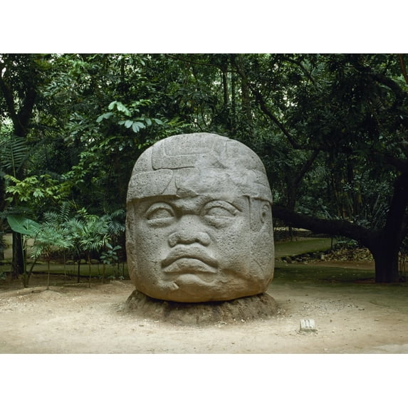 Mexico. Villahermosa. Parque-Museo De La Venta. Olmeca Culture. Head. Olmec Art. Sculpture. � Raga/Aisa/Everett Collection (189873) Poster Print (36 x 24)