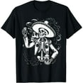 thumbnail image 1 of Mexico Vintage Skeleton Tequila Dia De Los Muertos Mexican T-Shirt Tops Tee, 1 of 4