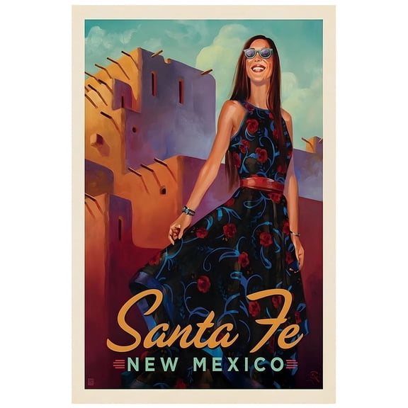 New Mexico - Santa Fe - Vintage Travel Poster (24x36Inches)
