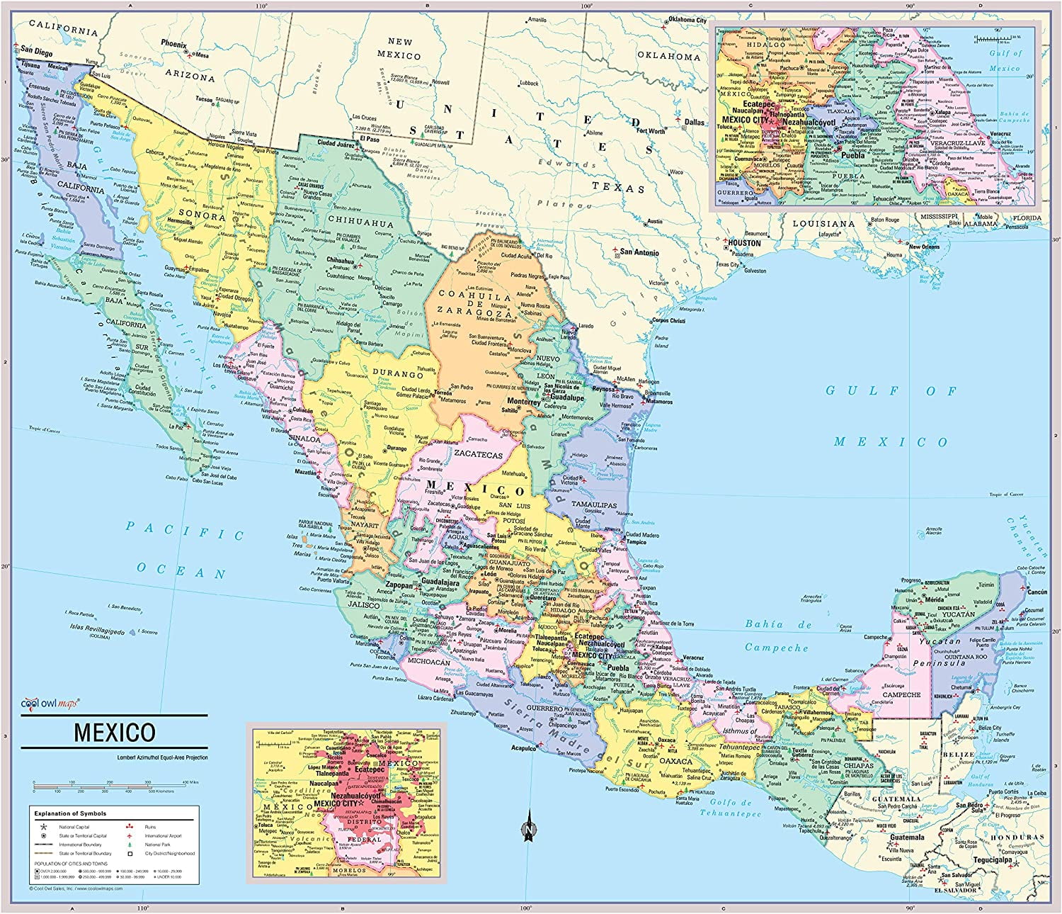 Mexico Wall Map - Rolled 35