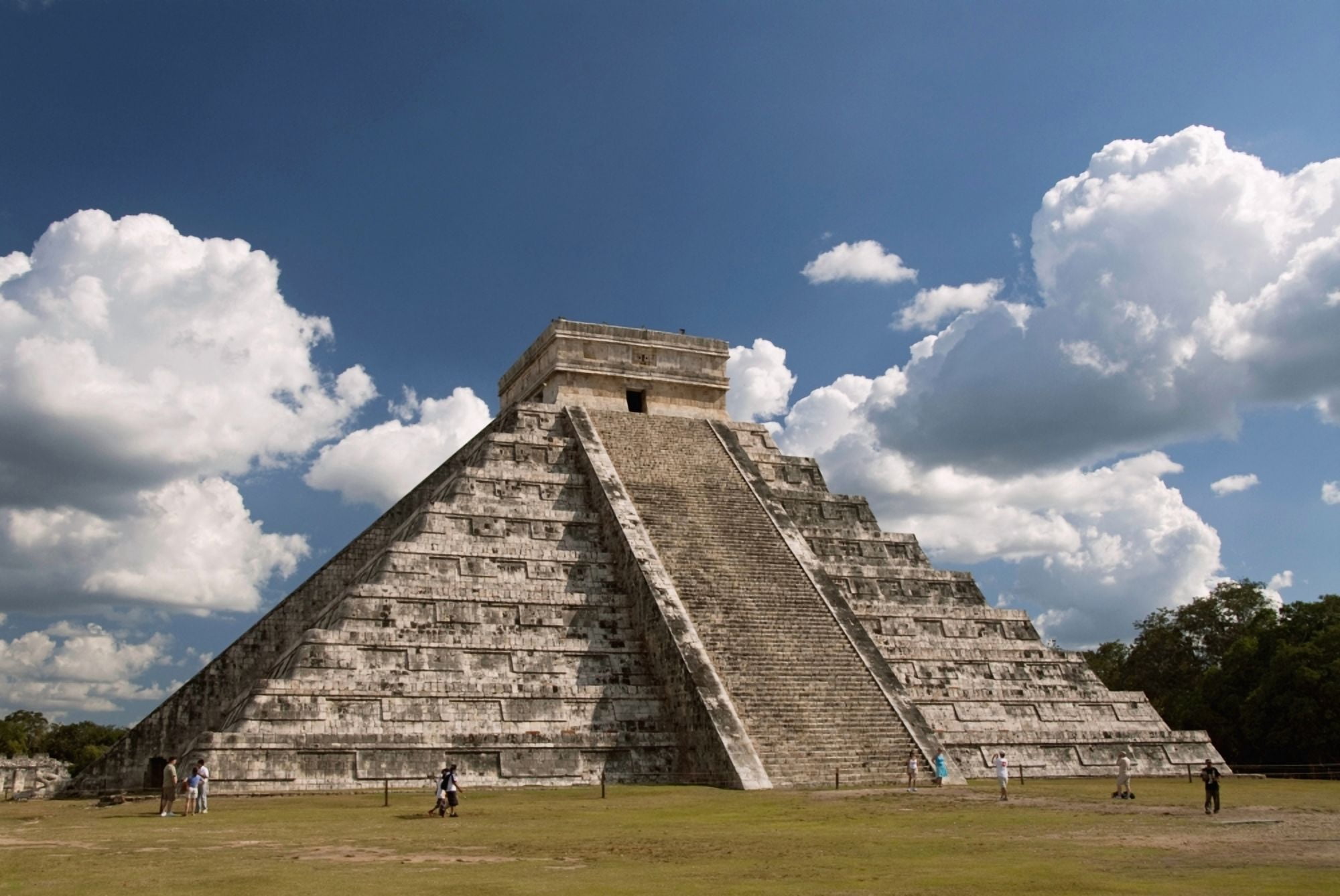 Mexico Yucatan Chichen Itza El Castillo (also called the Pyramid of Kukulcan) Canvas Art - Richard Maschmeyer Design Pics (38 x 24)
