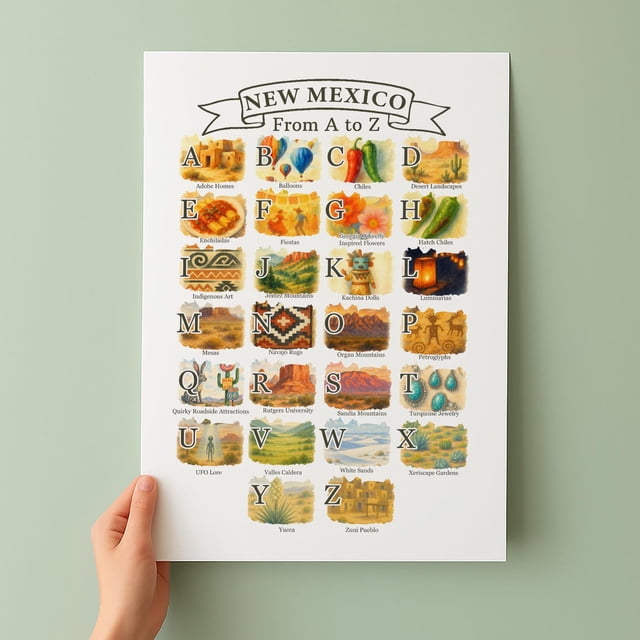 Mexico Z Alphabet State Symbols Icons Travel Aesthetic Wall Art Poster ...