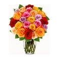 thumbnail image 1 of Mexiflower 24 Rainbow Multicolor Roses, Cut and Fresh Flowers Bouquet, 1 of 5