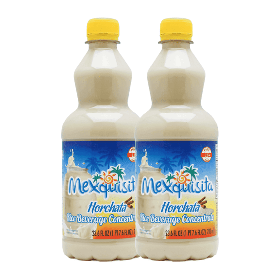 Mexquisita Horchata Concentrate, Liquid Beverage Mix for Agua Fresca and Smoothies, 23.6 oz Bottles, 2 pack