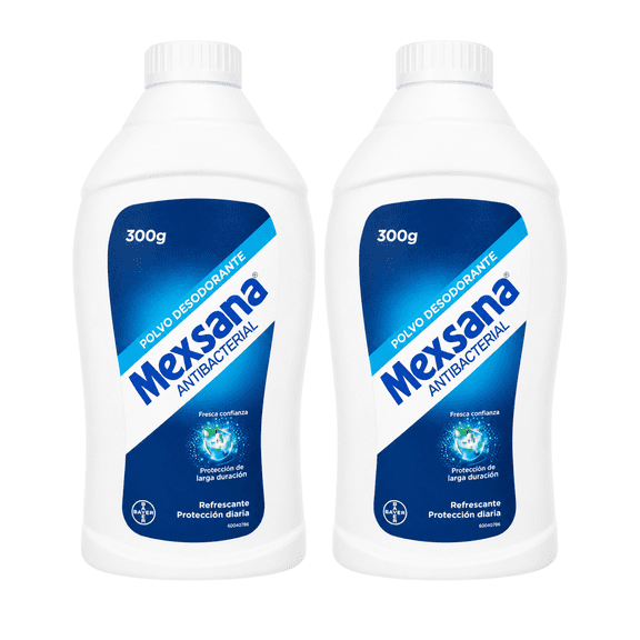 Mexsana Deodorizing Powder 2 Pack, Fresh Scent, Daily Foot Care Powder, 300 g Each, 600 g Total