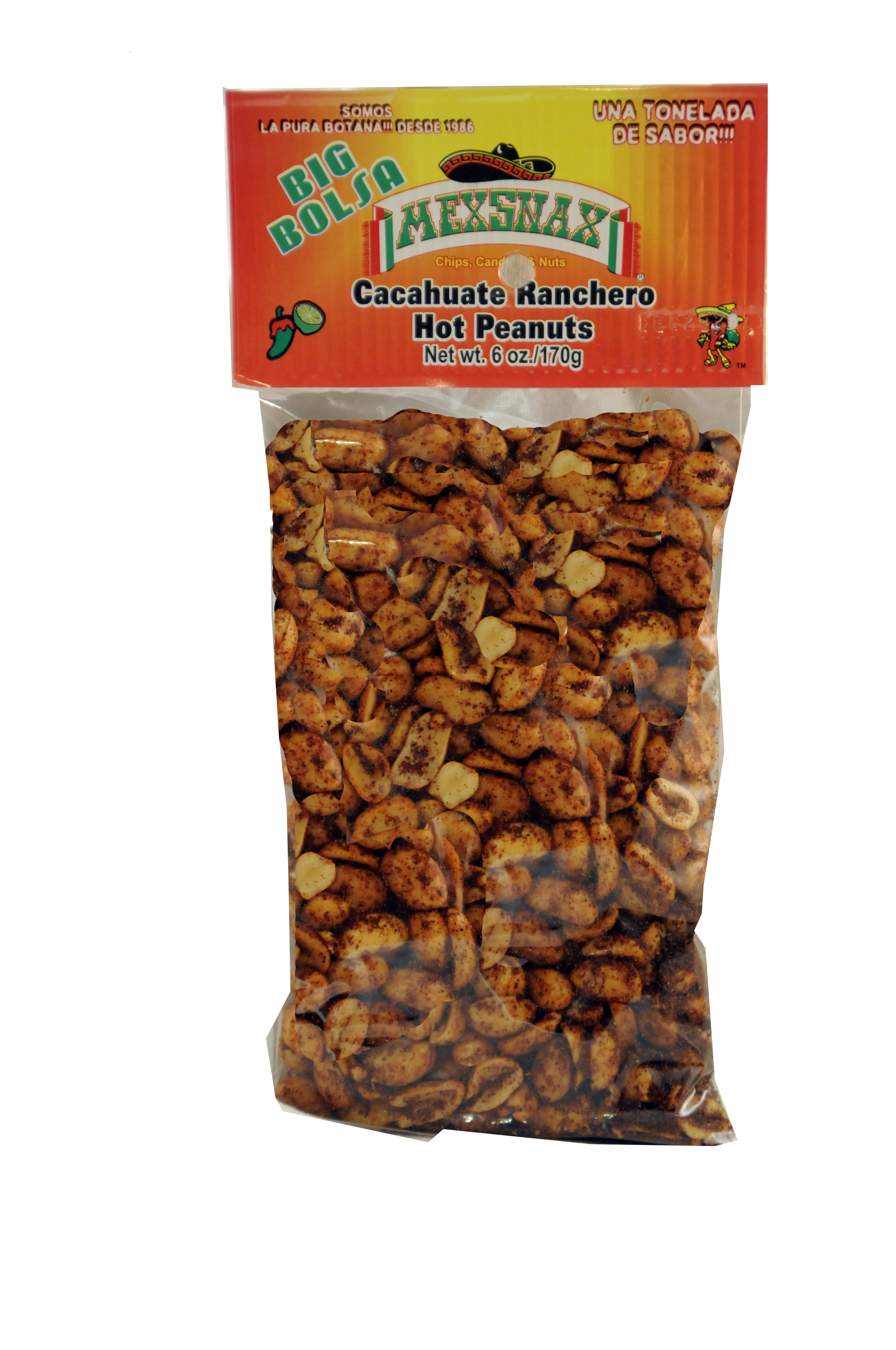 Mexsnax Chile Lime Hot Peanuts, 6 oz Bag