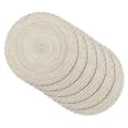 thumbnail image 1 of MeyJey 15" Braid Round Placemat Set of 6, Large Cotton Woven Non-Slip Placemat Set of 6 Heat Resistant Placemat 6 Piece, Ivory, 1 of 11