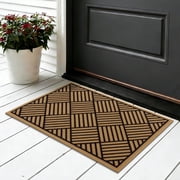 MeyJey Indoor Doormat 18"x30", Non Slip Door Mats for Inside Washable, Front Door Entry Rug for Entryway Indoor, Dirt Trapper Absorbent Welcome Floor Mats for Home Indoor, Black/Brown