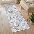 thumbnail image 1 of MeyJey 2'x6' Oriental Vintage Runner Rug for Hallways, Non-Slip Machine Washable Area Rug for Bedroom/Living/Dining/Laundry Room Carpet, Blue/Gray, 1 of 15