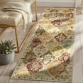 thumbnail image 1 of MeyJey 2'x6' Vintage Hallway Runner Rug, Oriental Non Slip Runner Rug Machine Washable Area Rug for Living Room Bedroom Carpet, Taupe/Red/Green, 1 of 16