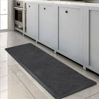 Carvapet Moroccan Cushioned Anti Fatigue PVC Foam Kitchen Rug Standing Mat  for Kitchen, Grey, 17.3x39 