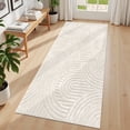 thumbnail image 1 of MeyJey 2'x6' Runner Rug for Hallway, Non Slip Modern Jacquard Textured Geometric Soft Rug for Entryway, Laundry, Kitchen, Beige, 1 of 6