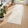 thumbnail image 1 of MeyJey 2'x6' Runner Rug for Hallways, Non Slip Modern Jacquard Textured Rugs Soft Geometric Rug for Entryway Bathroom Laundry Dorm, Beige, 1 of 15