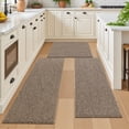 thumbnail image 1 of MeyJey Geometric Lines Kitchen Rugs Sets of 3, Non Slip Washable Kitchen Mats for Floor, Brown, 1 of 7