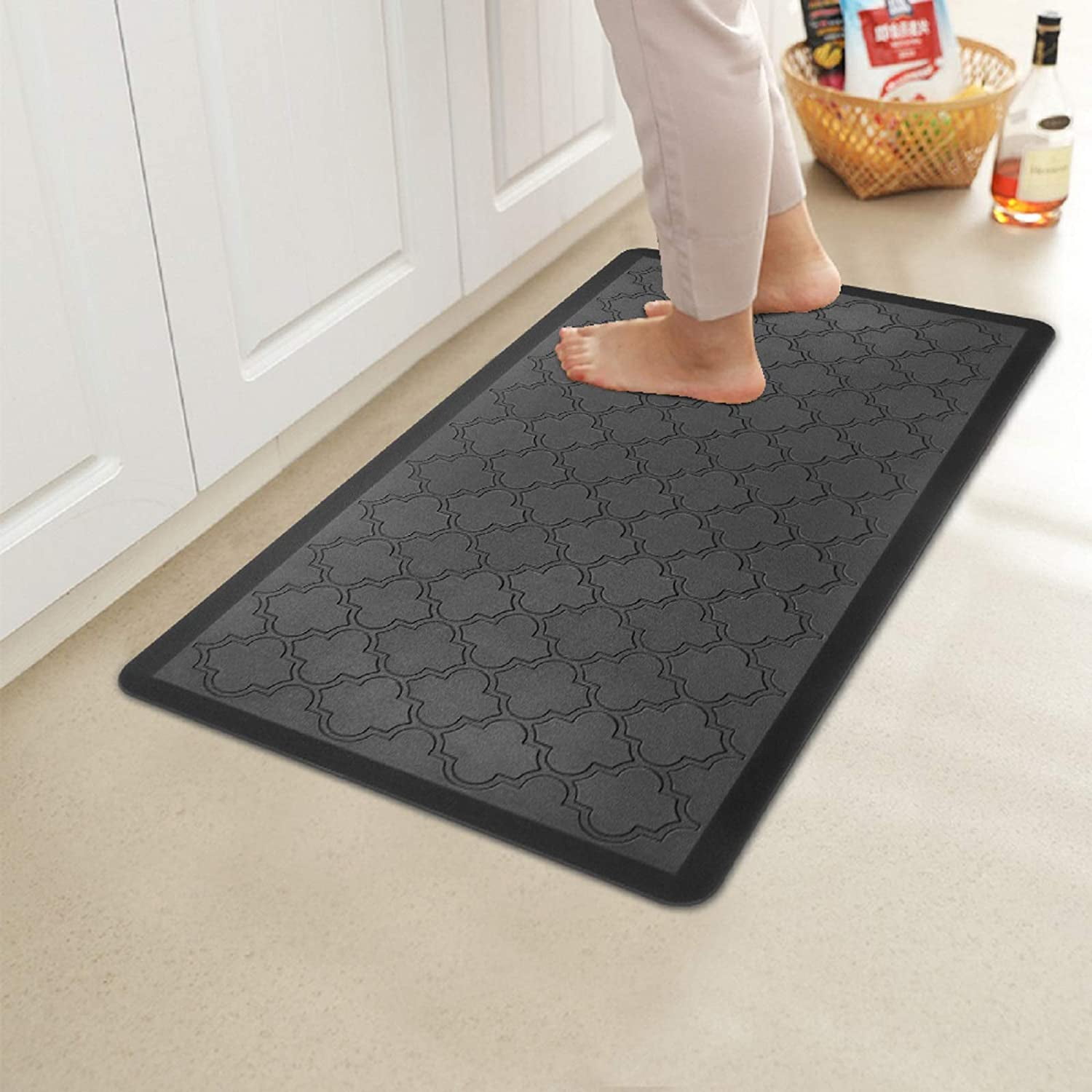 MeyJey 20x30 Anti Fatigue Kitchen Rugs, Non-Slip Anti Fatigue Mats Runner  for Home Kitchen, Gray 