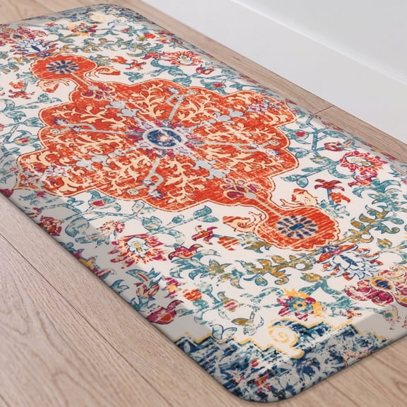 MeyJey Anti Fatigue Kitchen Rug 20”x39”, Non Slip Waterproof Floor Mats for Kitchen Sink Laundry Office, Red(0.79” Thickness)
