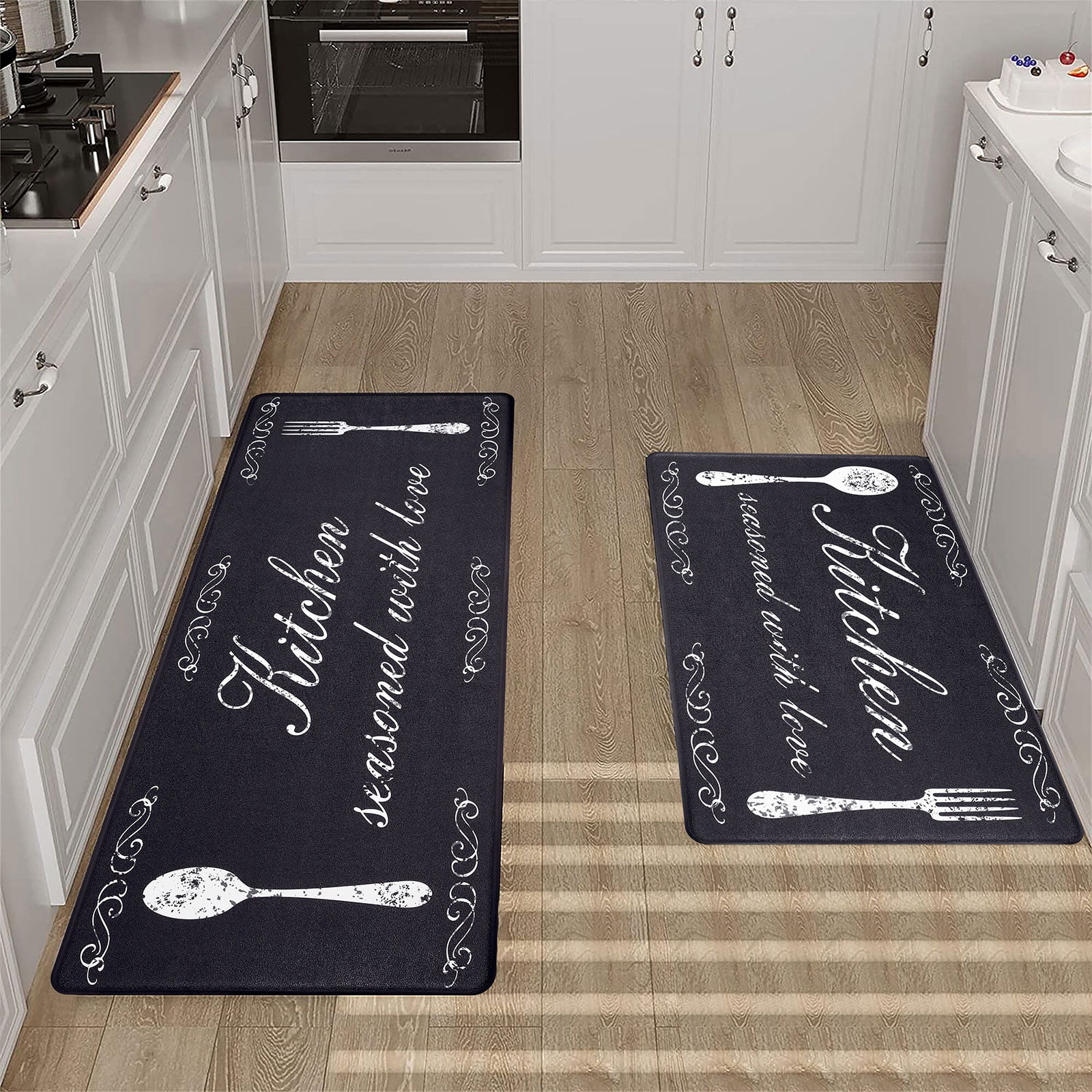 MeyJey Anti Fatigue Kitchen Rugs and Mats, 2 PCS NonSlip Indoor