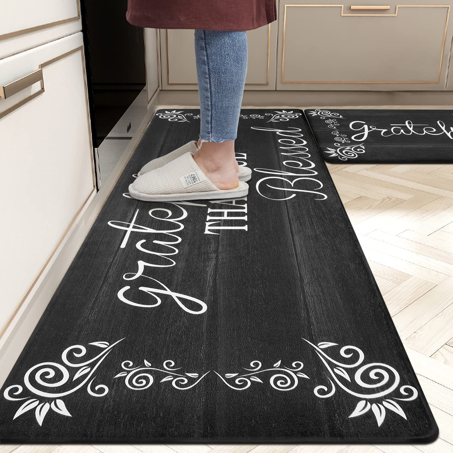 MeyJey Anti Fatigue Kitchen Rugs and Mats, 2 PCS NonSlip Indoor