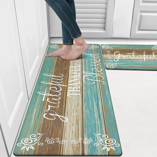 MeyJey Anti Fatigue Kitchen Rugs and Mats, 2 PCS NonSlip Indoor