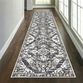 thumbnail image 1 of MeyJey Boho Indoor Hallway Runner Rug 2.6'x12', Oriental Non Slip Machine Washable Area Rug Distressed Vintage Floor Carpet for Bedroom Kitchen Dinning/Living/Laundry Room, Gray/Brown, 1 of 12
