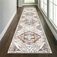 thumbnail image 1 of MeyJey Boho Indoor Hallway Runner Rug 2.6'x12', Oriental Non Slip Machine Washable Area Rug Distressed Vintage Floor Carpet for Bedroom Kitchen Dinning/Living/Laundry Room, Beige/Brown, 1 of 12