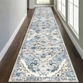 thumbnail image 1 of MeyJey 3'x14' Boho Runner Rug for Hallway, Oriental Non Slip Machine Washable Area Rug Distressed Vintage Floor Carpet for Laundry Bedroom Dinning Living Room, Blue/Beige, 1 of 12