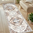 thumbnail image 1 of MeyJey Boho Indoor Hallway Runner Rug 2.6'x8', Oriental Non Slip Machine Washable Area Rug Distressed Vintage Floor Carpet for Bedroom Kitchen Dinning/Living/Laundry Room, Beige/Brown, 1 of 13