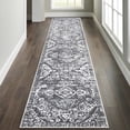 thumbnail image 1 of MeyJey 2'x10' Boho Runner Rug for Hallway, Oriental Non Slip Machine Washable Area Rug Distressed Vintage Floor Carpet for Laundry Bedroom Kitchen Dinning Living Room, Gray, 1 of 12