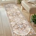 thumbnail image 1 of MeyJey Boho Indoor Hallway Runner Rug 2'x8', Oriental Non Slip Machine Washable Area Rug Distressed Vintage Floor Carpet for Bedroom Kitchen Dinning/Living/Laundry Room, Cream/Orange, 1 of 14