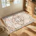 thumbnail image 1 of MeyJey Boho Indoor Living Room Area Rug 3'x5', Non-Slip Machine Washable Vintage Oriental Distressed Floor Carpet for Bedroom Dining Kitchen Hallway Nursery, Cream/Orange, 1 of 14