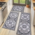 thumbnail image 1 of MeyJey Boho Kitchen Rug and Mat Set 3 Piece, Non-Slip Machine Washable Rugs for Kitchen Floor Dining/Laundry/Living Room, Gray/Brown, 1 of 14