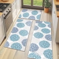 thumbnail image 1 of MeyJey Kitchen Rug Set 3 Pcs, Non Slip Machine Washable Kitchen Floor Mats for Home Floor and Living Room, Teal/Gray, 1 of 14