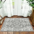 thumbnail image 1 of MeyJey Oriental Indoor Area Rug 2'x3' Non-Slip Machine Washable Vintage Distressed Floor Carpet for Living Room Bedroom Dining Kitchen Hallway, Gray, 1 of 10