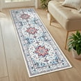 thumbnail image 1 of MeyJey 2'x6' Persian Vintage Runner Rug for Hallways, Non-Slip Machine Washable Area Rug Indoor Carpet Distressed Oriental Floor Rug for Bedroom/Dining/Living/Laundry Room, Blue/Beige/Red, 1 of 15